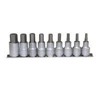 Teng M1212 Lot de 9 douilles hexagonales métriques 1/2"