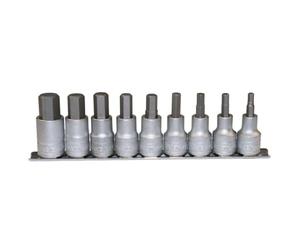 Teng M1212 Lot de 9 douilles hexagonales métriques 1/2"
