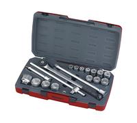 Teng Métrique Douille Standard Set 18 PC 1.9cm Drive 6Pt Chrome Dans Bac T3418-6