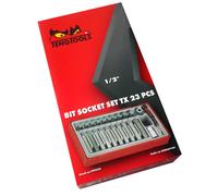 Teng Tools Kit embouts TX TTTX23 – courts & longs, hex TT1, plateau 1/2, 23 pièces 40–75 mm
