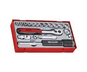 Teng TT3819 Lot de douilles 9,5 mm 19 pièces