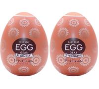 TENGA Gear Stronger Masturbateur à œufs Brun 7 cm (Lot de 2)