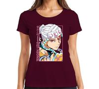 Tengen Uzui Kimetsu no Yaiba Anime Bijoux Bandeau Cosplay Femme T-shirt, bordeaux, XXL