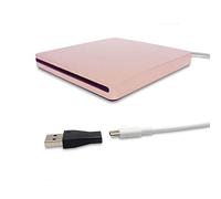 Tengertang Type-C Super Lecteur Externe, USB Externe Portable Graveur DVD/Lecteur de CD/Lecteur/graveur pour la dernière MacBook/MacBook Pro/ASUS/Dell Latitude avec USB-C Port Rose