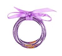 tenghong2021 Bracelets en gelée à paillettes - Bracelets colorés avec nœud papillon - Bracelets légers et mignons en silicone souple pour femmes et filles, 8 inch, Métal, Plastique.
