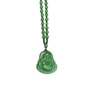 tenghong2021 Collier avec pendentif bouddha en or CZ bleu vert jade bleu vert chaîne à maillons en cristal amulette pour homme et femme, bijoux, pierre, sans pierre précieuse