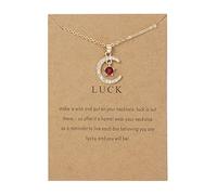 tenghong2021 Collier plaqué or avec pendentif lune et étoile en oxyde de zirconium pour 12 mois de naissance - Cadeau idéal pour un anniversaire, Zircone cubique, Pas de gemme