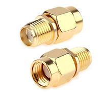 TengKo SMA Male Plug to RP-SMA Female RF Straight Connector Gold Plating Adapter for Wi-Fi Antenna Repeaters Radio Signal Extension Cable (2 Pack)