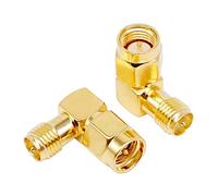TengKo Connecteur SMA Mâle vers RP Femelle SMA 90 Degrés à Angle Droit Prise SMA vers Adaptateur RP SMA Jack à Visser l'aiguille RF Coaxial Adaptor Connector(2PCS)