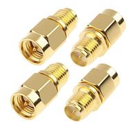 TengKo SMA Male Plug to RP-SMA Female RF Straight Connector Gold Plating Adapter for Wi-FI Antenna Repeaters Radio Signal Extension Cable (4 Pack)