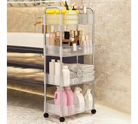 Tengtengshangpu Chariot Utilitaire À Roulettes En Acrylà 4Ux, Rangement Multifonctionnel Pour Cuisine, Salle Den Et Salon, Étagère Mobile Poure Organisation Facile Et Gain de Place/Clear/4 Ux