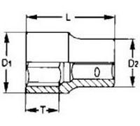Tengtools 74313602 Douille 1/2" Hex 16Mm M1205166-C