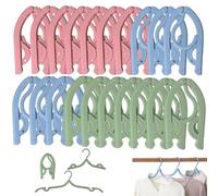 TENGWA 20 Pièces Cintres Plastique 44 * 10 CM Cintre Pliable Antidérapants 3 Couleurs Idéal Lot de Cintres pour la Maison L'hôtel Le Camping et Les Voyages