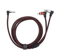 TengXiCLP Câble audio 90° 3,5 mm mâle vers 2RCA mâle, câble de microphone stéréo avec gaine en ABS, son haute fidélité pour lecteur DVD, haut-parleur, ordinateur et appareils multimédias (ou)