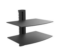 TengXiCLP Étagère Flottante pour Centre de Divertissement, étagère TV Murale à 2 Niveaux, étagère Murale Flottante Peu encombrante pour cinéma Maison, Verre Porteur Solide et Conception en