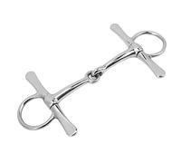 TengXiCLP Full Cheek Horse Snaffle Bit, Stainless Steel Horse Mouth Bit with Central Roller, 125mm Articulated Cheek Design for Better Control, Suitable for Horse Farms and Racetracks
