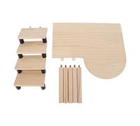 TengXiCLP Plateforme et escaliers en Bois pour Hamsters, Fournitures pour Animaux de Compagnie pour Petits Animaux, Aire de Jeux à Plusieurs Niveaux avec échelle, matériau en rondins,