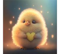 TengYuer Peinture Diamant Adulte, 5D DIY Diamond Painting Kit Complet Poussin Jaune Mignon Diamant Strass Point de Croix Cristal Painting pour Murale Décoration 30x30cm