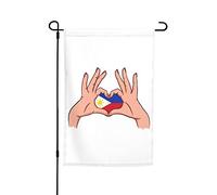 Tenir L'Amour Entre Ses Mains Les Philippines Drapeau De Jardin Avec Œillets Drapeaux Double Face Drapeaux De Jardin Pour Extérieure Clubs Plage 30X45cm