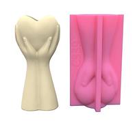 Tenir le cœur avec la main Pot de fleur Moule en résine époxy Joli Moule Ciment Pot Planteur Silicone Vase s Plâtre fait à la main Béton Résine Époxy Vase