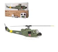 TENIREALX FLYWING UH1-V3 Huey Hélicoptère RC 470 classe 6 canaux double sans balais 3D Stunt Flight Télécommande Avion militaire avec positionnement GPS pour pilotes experts (mode RTF 2/contrôle à