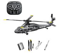 TENIREALX K2000 UH-60 Hélicoptère RC pour adultes, Black Hawkk 2,4 GHz 6CH Brushless Flybar 6 axes Gyro Avion avec flux optique, mode 3 vitesses et vol inversé à une touche - RTF