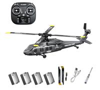 TENIREALX K2000 UH-60 Hélicoptère RC pour adultes, Black Hawkk 2,4 GHz 6CH Brushless Flybar 6 axes Gyro Avion avec flux optique, mode 3 vitesses et vol inversé à une touche - RTF