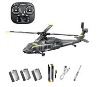 TENIREALX K2000 UH-60 Hélicoptère RC pour adultes, Black Hawkk 2,4 GHz 6CH Brushless Flybar 6 axes Gyro Avion avec flux optique, mode 3 vitesses et vol inversé à une touche - RTF