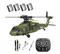 TENIREALX K2000 UH-60 Hélicoptère RC pour adultes, Black Hawkk 2,4 GHz 6CH Brushless Flybar 6 axes Gyro Avion avec flux optique, mode 3 vitesses et vol inversé à une touche - RTF