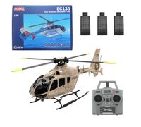 TENIREALX RC ERA C123 1/36 EC135 Hélicoptère RC 2,4 G 6 CH à rotor unique 6 axes Moteur sans balais avec retournement 3D et maintien d'altitude/décollage à une touche/flux optique, RTF pour adultes