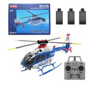 TENIREALX RC ERA C123 1/36 EC135 Hélicoptère RC 2,4 G 6 CH à rotor unique 6 axes Moteur sans balais avec retournement 3D et maintien d'altitude/décollage à une touche/flux optique, RTF pour adultes
