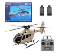 TENIREALX RC ERA C123 1/36 EC135 Hélicoptère RC 2,4 G 6 CH à rotor unique 6 axes Moteur sans balais avec retournement 3D et maintien d'altitude/décollage à une touche/flux optique, RTF pour adultes