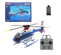TENIREALX RC ERA C123 1/36 EC135 Hélicoptère RC 2,4 G 6 CH à rotor unique 6 axes Moteur sans balais avec retournement 3D et maintien d'altitude/décollage à une touche/flux optique, RTF pour adultes