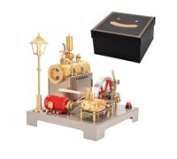 TENIREALX RETROL SE-02 Kit moteur vapeur entièrement métallique, 100 pièces moteur vapeur horizontal réversible fonctionnant avec générateur et chaudière et réverbère pour adultes amateurs de sciences