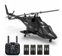 TENIREALX YU XIANG F02S - Hélicoptère RC Flyingwolf noir, échelle 1/36, 8 canaux, GPS 3D/6G, avion stabilisé sans barre avec moteur sans balais et positionnement du flux optique pour adultes - 4