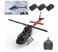 TENIREALX YUXIANG F08 Bell 206 RC Hélicoptère 1/27 6 axes Gyro 2,4 G 6 CH sans balais à entraînement direct Flybarless 6G/3D Stabilisé Positionnement du flux optique pour adultes et amateurs - RTF