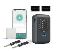 TenixLox Coffre-fort mural pour clés - Avec connexion de 5 m à la sonnette externe - Organiseur de clés à domicile avec clavier de sécurité, accès aux empreintes digitales et application