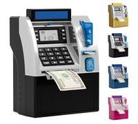Tenkaybox, Tenkaybox ATM, Smart ATM Piggy Bank, Electronic Money Saving Bank with Password, Atms Machine for Adults, Fun Financial Learning for Adult (Black)