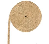 Tenlacum 20m ruban en toile de jute Rouleau de ruban en toile de jute, toile de jute Bobine avec ficelle torsadée Corde de chanvre Cordes pour arts et travaux manuels, marron, 1.5CM