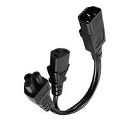 Tenlacum IEC320-C14 A C13 + C5 Splitter Sortie AC Power Cable Cabinet Server UPS 1 à 2