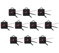 Tenlacum Lot de 10 mécanismes de mouvement d'horloge murale à quartz alimentés par piles pour bricolage d'horloge (noir)