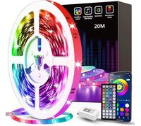 Tenmiro Ruban Led 20m, Bande Led RGB, Led Chambre Lumineuse Flexible Multicolore avec Télécommande 44 Touches，Utilisé pour la décoration de maison de chambre à coucher