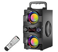 TENMIYA Haut-parleur Bluetooth portable 40 W Boombox sans fil stéréo Super Bass Home Party haut-parleurs avec double caisson de basses pour extérieur/intérieur Support radio FM, lecteur MP3