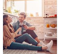 KLARSTEIN Desserte à Roulettes, Chariot de Rangement et Service sur Roulettes, Desserte Cuisine et Bar, Petite Etagere de Rangement pour Fruits et Légumes, Dessertes en Bois, Meuble Cuisine Rangement,