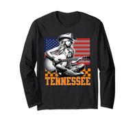 Tennessee Cowgirl Nashville Country Music Fan Guitar US Flag Manche Longue