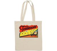 Tennessee Land Of The Great Smokies Sac fourre-tout vintage rétro en coton naturel Blanc