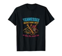 Tennessee : Musique avec Banjo néon Profond et thé sucré T-Shirt