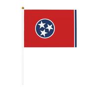 Tennessee State Flag Lot de 10 drapeaux à main 14 x 20,8 cm Convient pour les fêtes, les célébrations et toutes sortes d'événements.