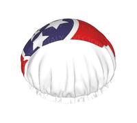 Tennessee State Flag Map - Bonnet de douche - Double couche de protection des cheveux pour soins du visage - Réutilisable