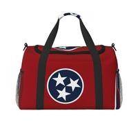 Tennessee State Flag Print Sac de voyage Sac de week-end Sac de gym Sac de nuit Sacs de voyage essentiels pour femmes hommes Sac à bandoulière, Noir , Taille unique